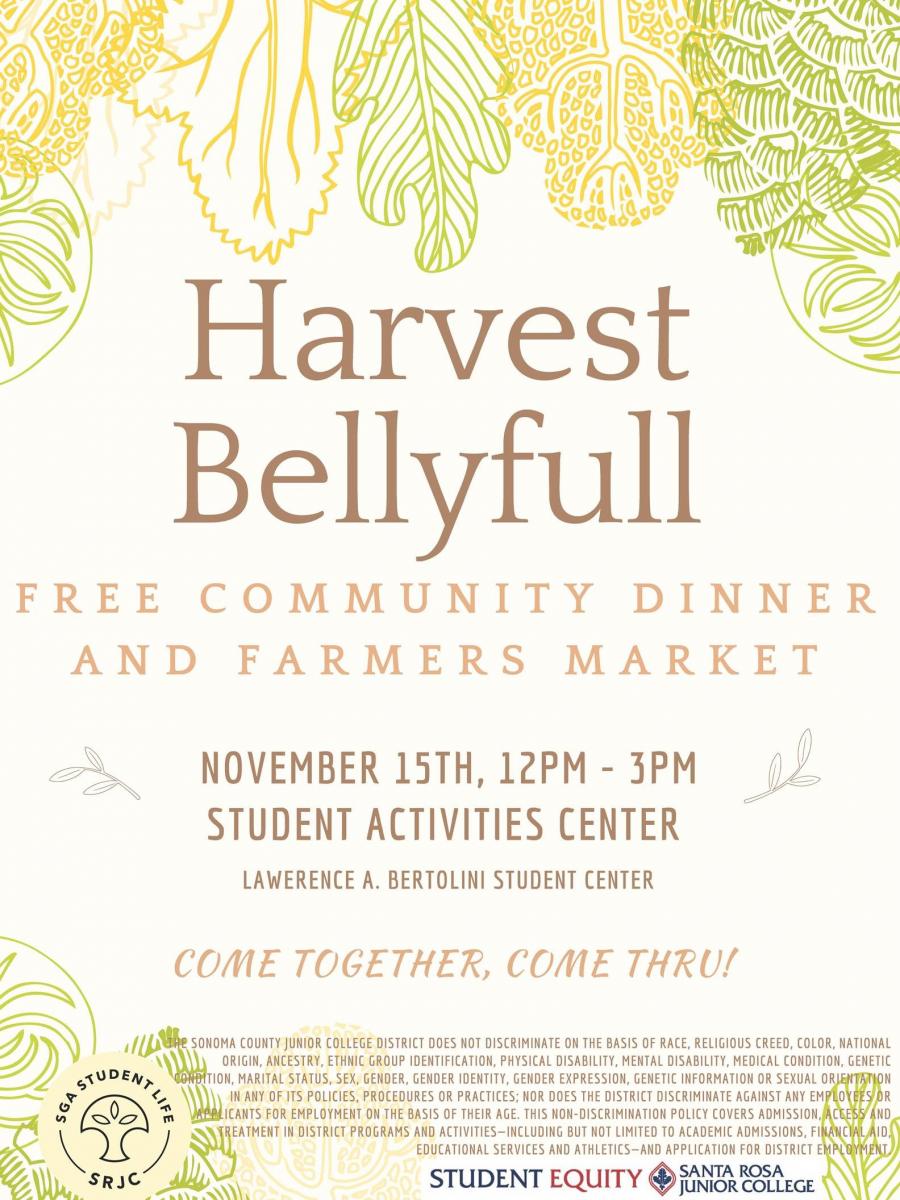 Bellyfull Dinner 12pm - 3pm Student Activities Center Thursday Nov. 15th